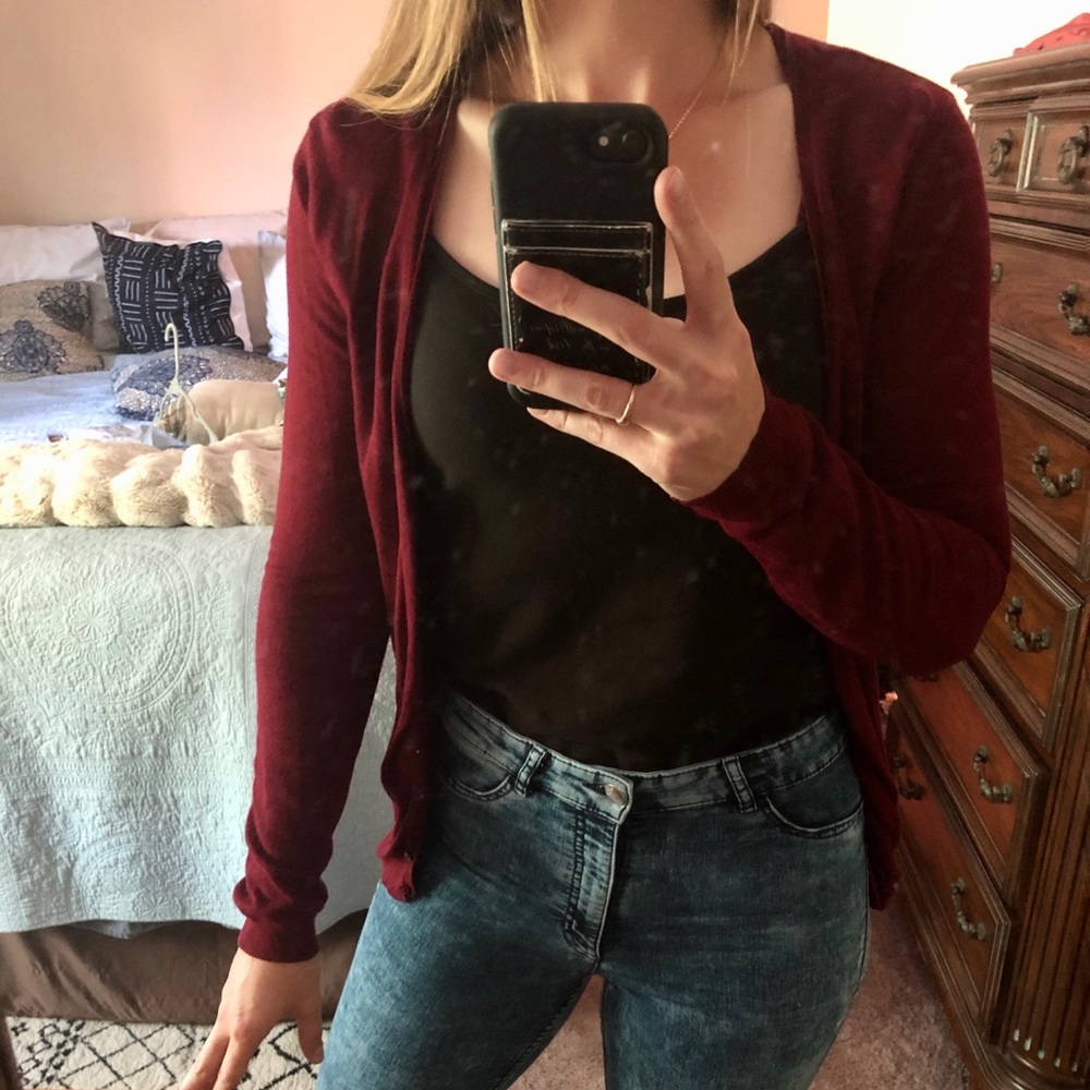 Maroon cardigan